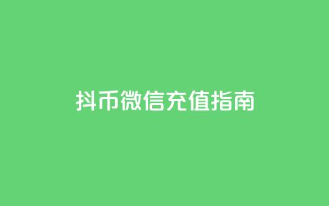 抖币微信充值指南 第1张 抖币微信充值指南 第1张