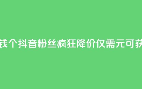 抖音粉丝1块钱10个 - 抖音粉丝疯狂降价，仅需1元可获得10个~ 第1张