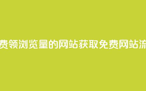 免费领浏览量的网站(获取免费网站流量)  第1张