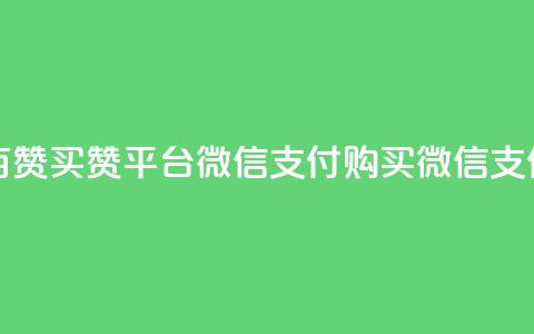 一元一百赞买赞平台微信支付(购买微信支付赞平台)  第1张
