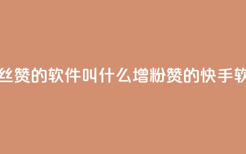 快手增粉丝赞的软件叫什么(增粉赞的快手软件是什么)  第1张