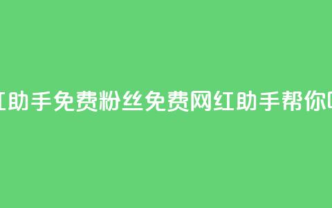 网红助手免费粉丝(免费网红助手帮你吸粉)  第1张
