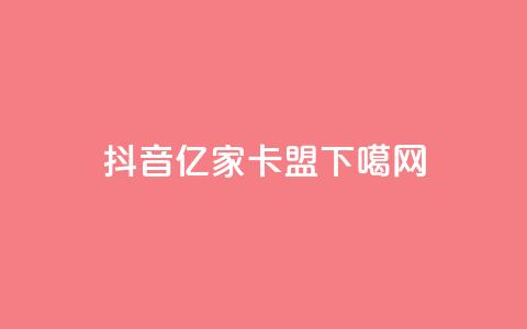 抖音16802858 - 亿家卡盟  第1张