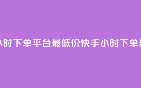 快手24小时下单平台最低价(快手24小时下单最优惠)  第1张