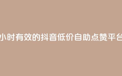 24小时有效的抖音低价自助点赞平台  第1张