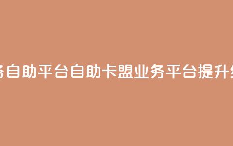 卡盟业务自助平台(自助卡盟业务平台提升经营效率)  第1张