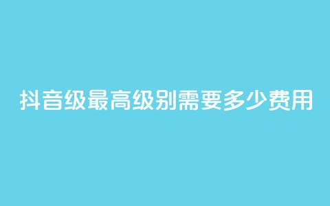 抖音30级最高级别需要多少费用  第1张