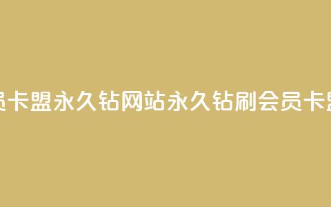 刷会员卡盟永久钻网站(永久钻刷会员卡盟网站)  第1张