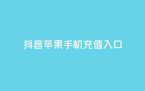抖音苹果手机充值入口,抖音点赞一块钱一百个点赞 - ks账号交易网 抖音做什么赛道最容易涨粉吗  第1张