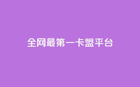 全网最第一卡盟平台 - 最受欢迎的网上首选卡盟平台！  第1张