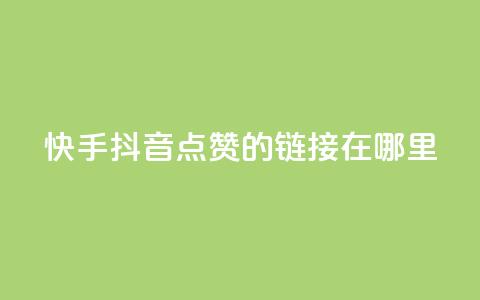 快手抖音点赞的链接在哪里,qq自助下单商城 - 拼多多助力网站全网最低价 拼多多碎片后面又是啥  第1张