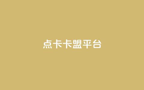 点卡卡盟平台 - 抖音作品赞24小时平台  第1张
