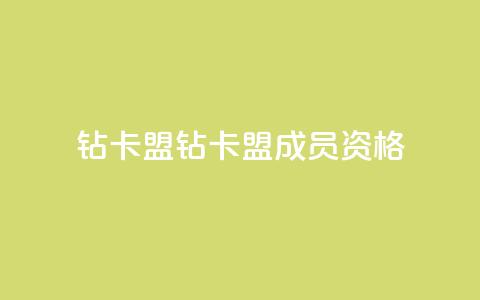 q钻卡盟(钻卡盟成员资格)  第1张