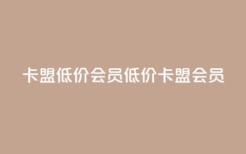 卡盟低价会员(“低价卡盟会员”)  第1张