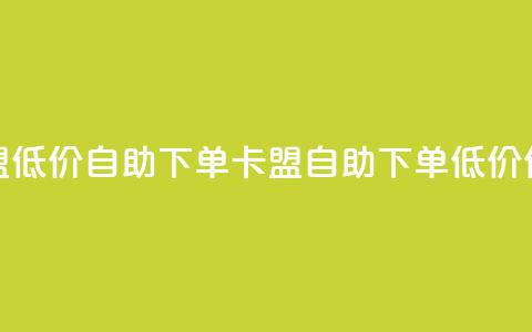 QQ卡盟低价自助下单(QQ卡盟自助下单低价优惠)  第1张