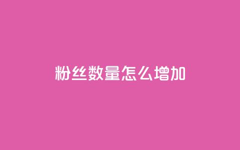 粉丝数量怎么增加 - 如何有效提升粉丝数量的方法与技巧! 第1张 粉丝数量怎么增加 - 如何有效提升粉丝数量的方法与技巧! 第1张