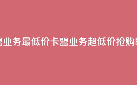 卡盟qq业务最低价(卡盟QQ业务超低价，抢购即可)  第1张