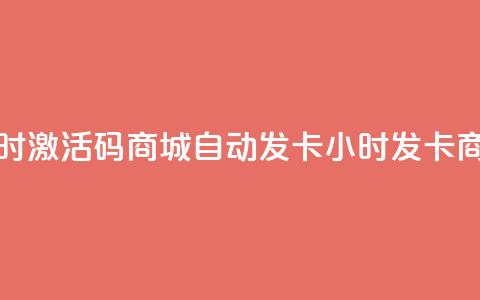 24小时激活码商城自动发卡(24小时发卡商城)  第1张