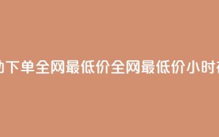 24小时自助下单全网最低价(全网最低价，24小时在线下单)