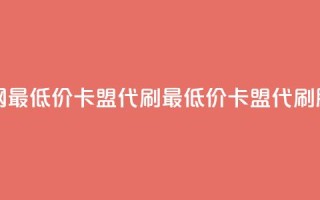 全网最低价卡盟代刷(最低价卡盟代刷服务)