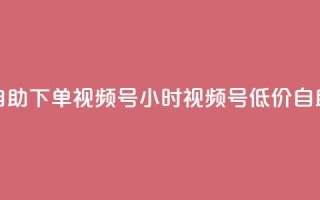 24小时低价自助下单视频号(24小时视频号低价自助下单攻略)