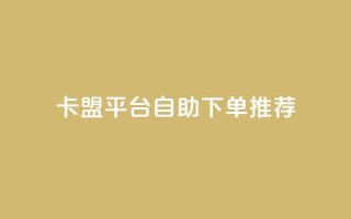 卡盟平台自助下单推荐