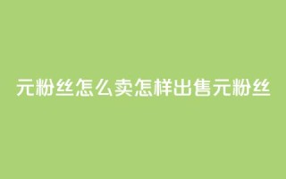 1元3000粉丝怎么卖(怎样出售1元3000粉丝)
