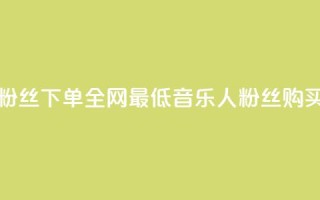 qq音乐人粉丝 下单 全网最低(qq音乐人粉丝购买最低价)