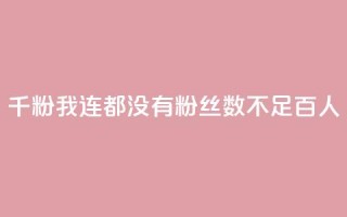 1千粉我连100都没有(粉丝数不足百人)