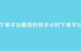 快手24小时下单平台最低价(快手24小时下单平台价格最低)