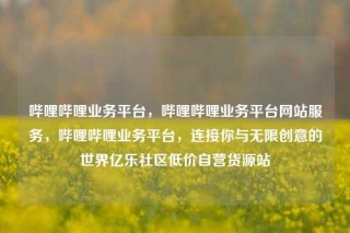 哔哩哔哩业务平台，哔哩哔哩业务平台网站服务，哔哩哔哩业务平台，连接你与无限创意的世界亿乐社区低价自营货源站