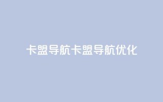 卡盟导航(卡盟导航优化)