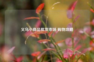 义乌小商品批发市场 购物攻略
