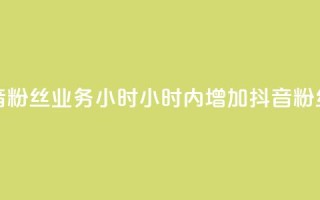 抖音粉丝业务24小时(24小时内增加抖音粉丝量)
