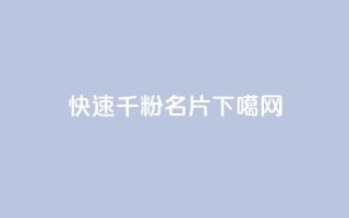 ks快速千粉 - QQ名片1w