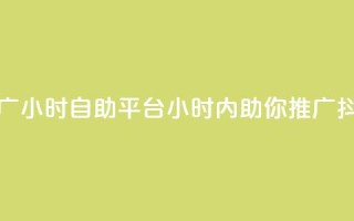 抖音推广24小时自助平台(24小时内助你推广抖音账号)