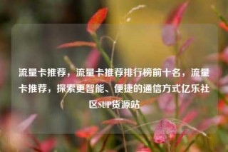 流量卡推荐，流量卡推荐排行榜前十名，流量卡推荐，探索更智能、便捷的通信方式亿乐社区SUP货源站