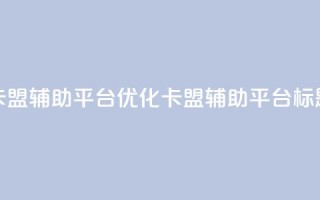 卡盟辅助平台(优化卡盟辅助平台标题)