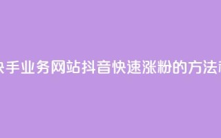 全网最便宜快手业务网站 - 抖音快速涨粉的方法和技巧