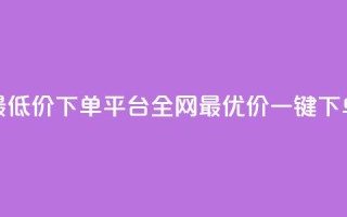 dy全网最低价下单平台(dy全网最优价一键下单平台)