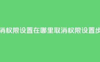 qq取消权限设置在哪里(取消QQ权限设置步骤)