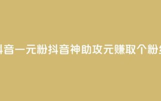 抖音一元1000粉(抖音神助攻：1元赚取1000个粉丝)