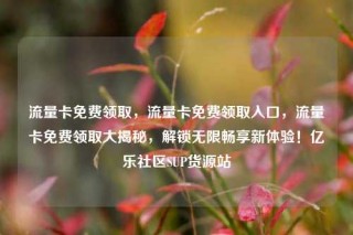 流量卡免费领取，流量卡免费领取入口，流量卡免费领取大揭秘，解锁无限畅享新体验！亿乐社区SUP货源站