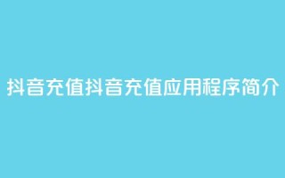 抖音充值APP(抖音充值应用程序简介)