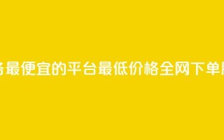 全网下单业务最便宜的平台(最低价格全网下单服务平台推荐)