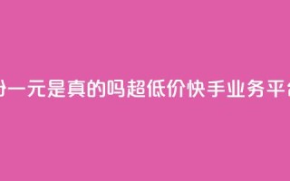 抖音涨粉一元是真的吗 - 超低价快手业务平台