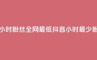 抖音24小时粉丝全网最低(抖音24小时最少粉丝数)
