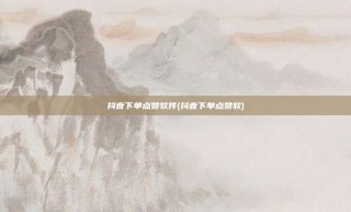 抖音下单点赞软件(抖音下单点赞软)