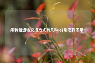 集装箱运输交接方式有几种?分别怎样表示?