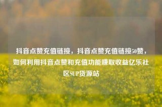 抖音点赞充值链接，抖音点赞充值链接50赞，如何利用抖音点赞和充值功能赚取收益亿乐社区SUP货源站